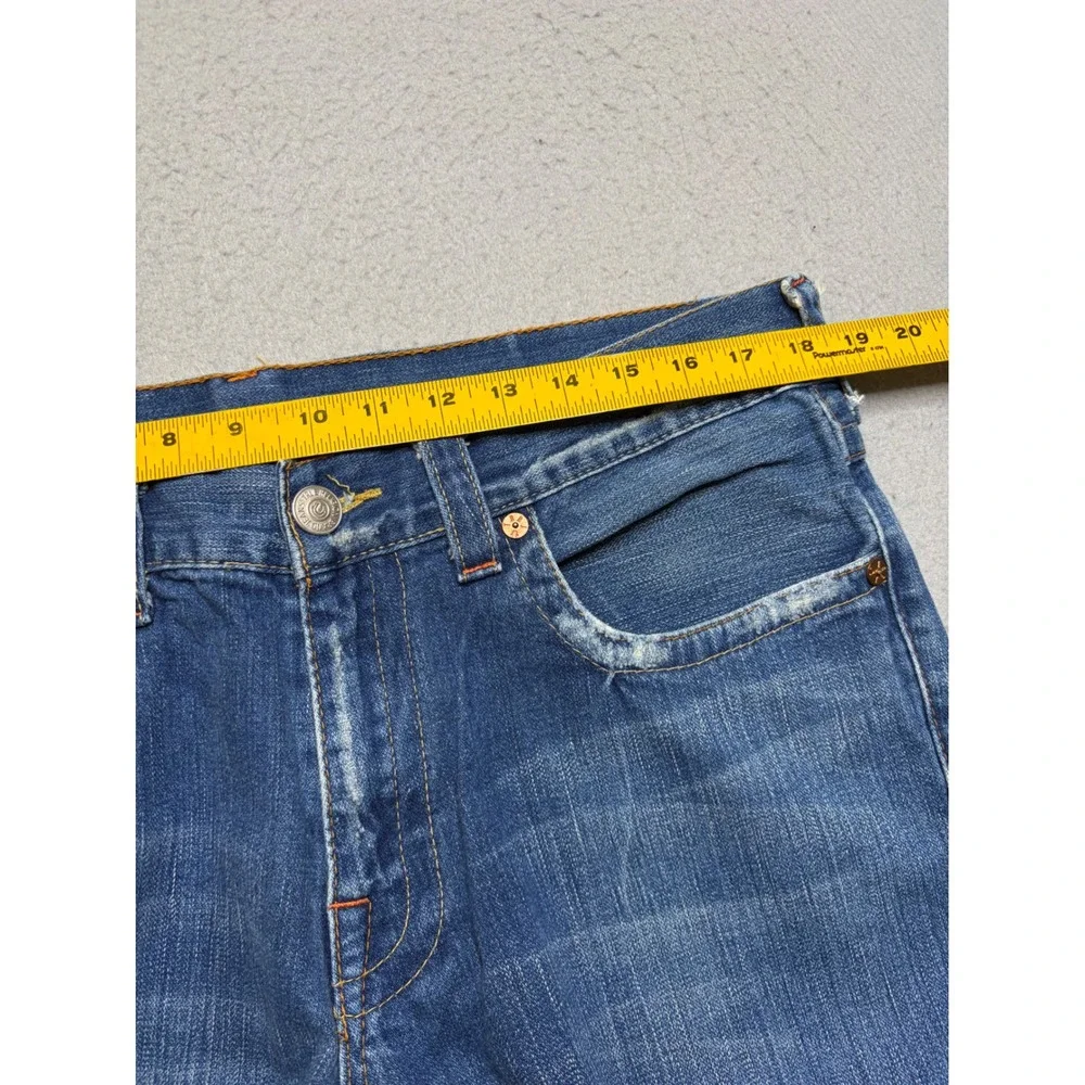 True Religion Jeans Mens 36 Joey Blue Flare Leg Horseshoe Stitch Made in USA